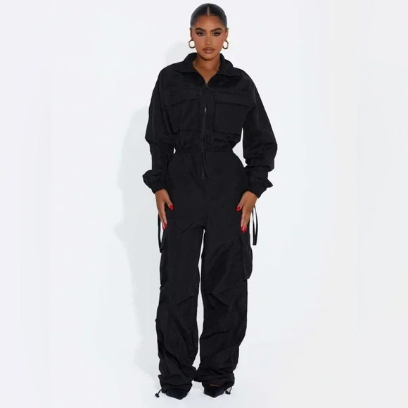 Naked Wardrobe The Windbreaker Cargo Jumpsuit - Picture 4 of 15